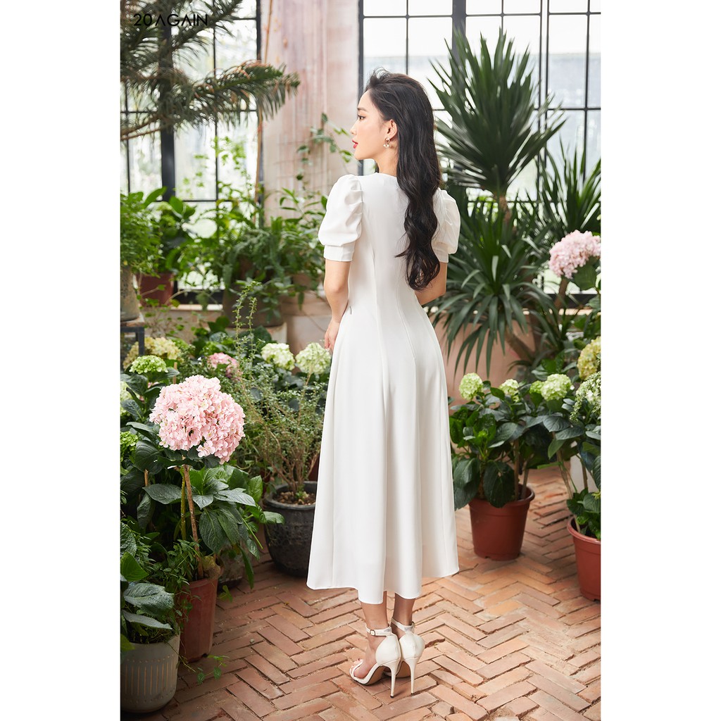 Đầm Xòe tay bồng nơ ngực 20Again DDA1261 | BigBuy360 - bigbuy360.vn