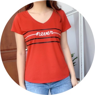 Áo thun cotton cổ tim