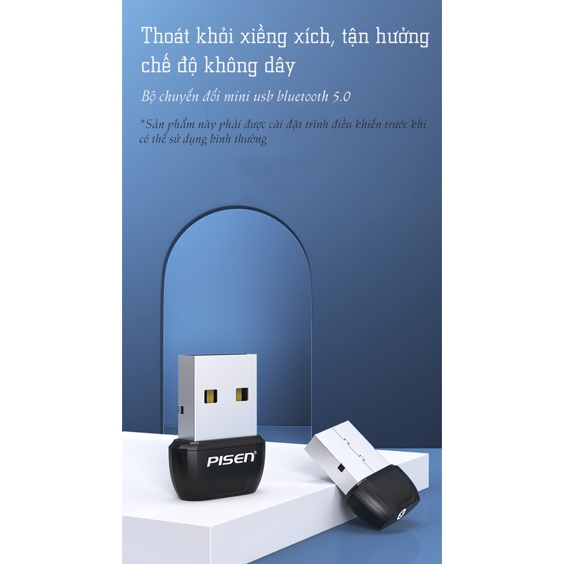 Đâu thu USB Bluetooth 5.0 PISEN BT01 - Hàng chính hãng