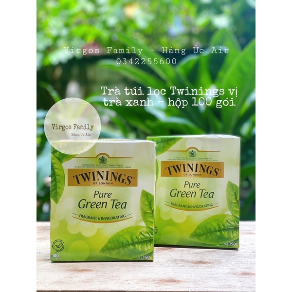 Trà Twinings Pure Green Tea trà xanh hộp 100 gói