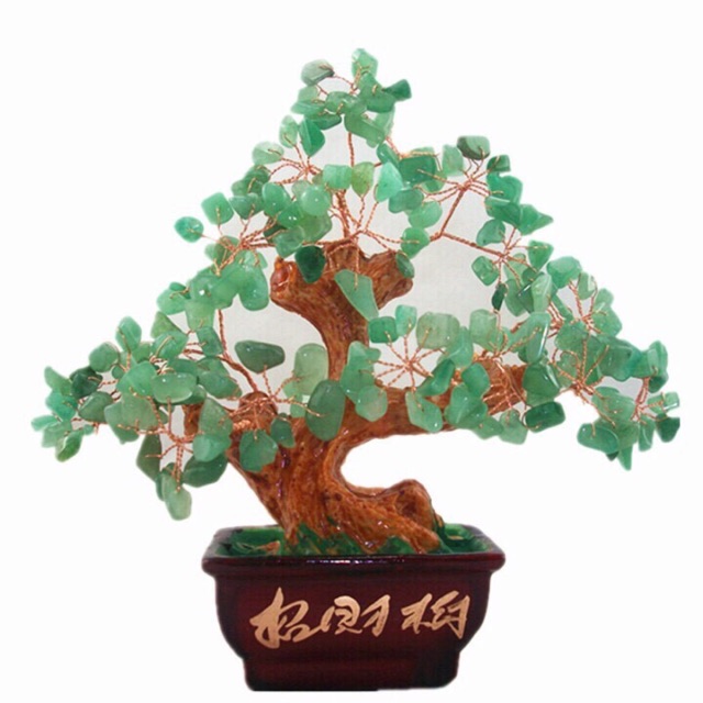 Cây tài lộc đá thạch anh xanh