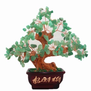 Cây tài lộc đá thạch anh xanh