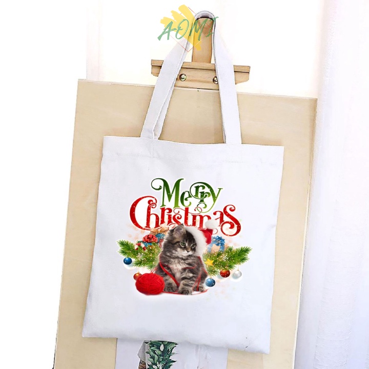 [Nhiều mẫu Đẹp] TÚI VẢI ĐEO VAI MEO COOL TOTE CANVAS BAG CÓ KHÓA KÉO SIZE LỚN 33x38cm PHONG CÁCH CÁ TÍNH HOT TREND AOMIV