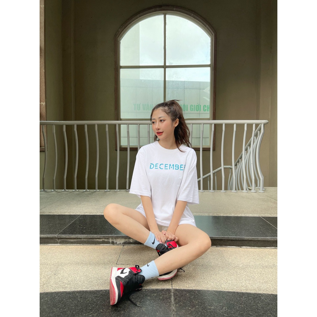 Áo thun form rộng tay lỡ unisex Localbrand December White V2