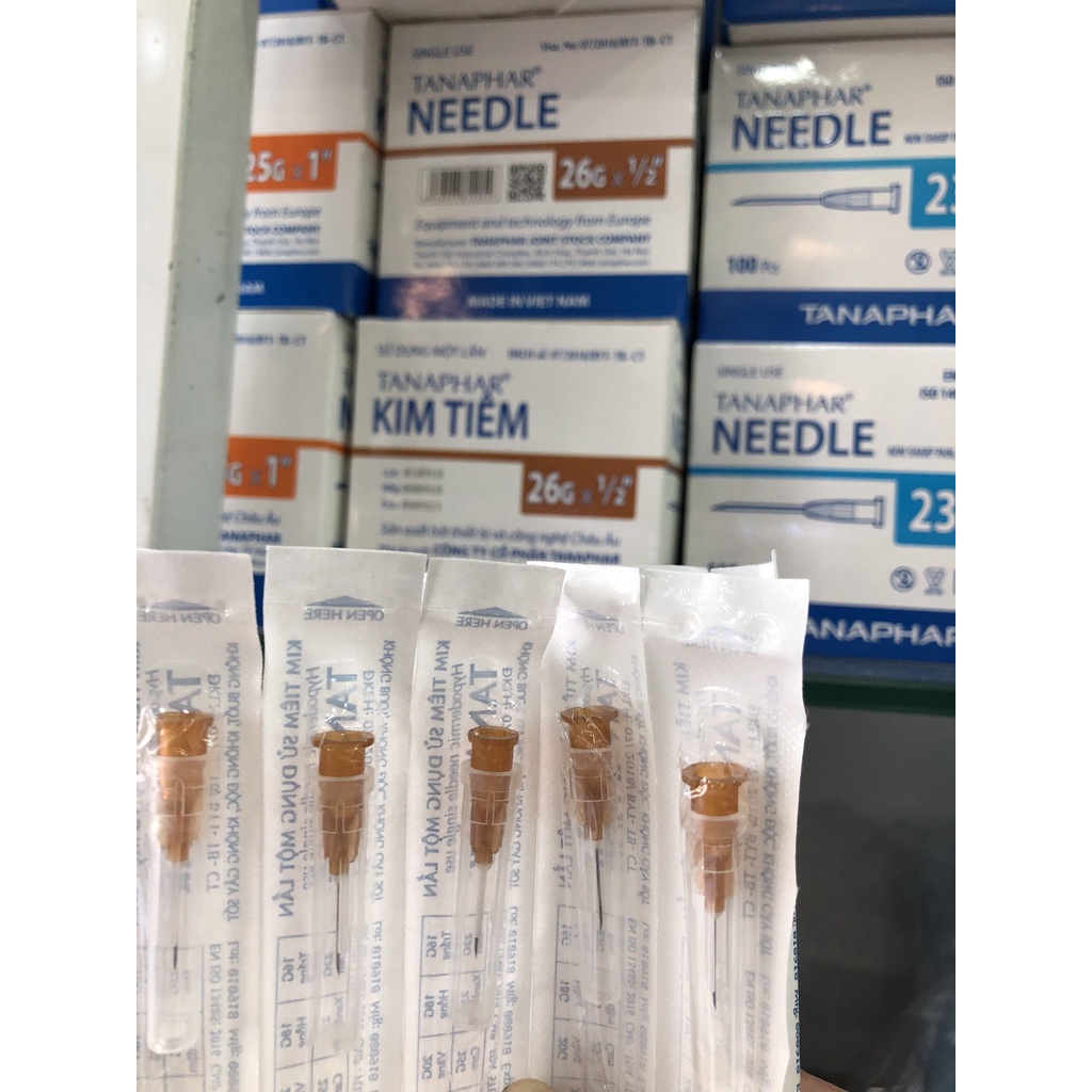 ❤  Đầu kim tiêm vô trùng 18G 20G 23G 25G 26G TANAPHAR ĐẦU KIM TIÊM SẠC LẤY THUỐC 18G 20G 23G 25G 26G TANAPHAR