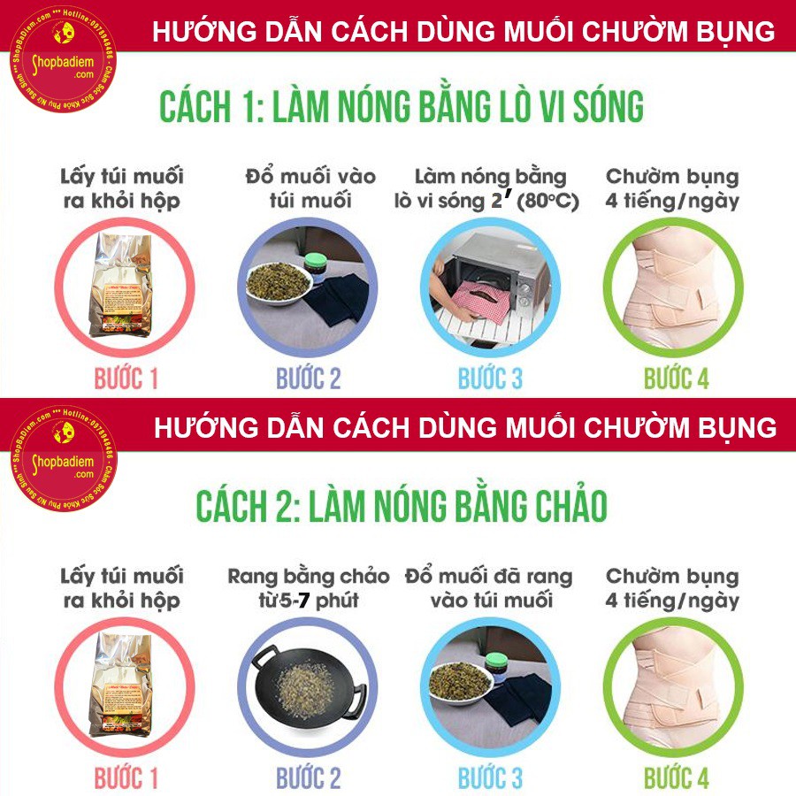 Muối Chườm Bụng Thảo Dược  Sau Sinh | Túi Muối Chườm Săn Eo, Giảm Mỡ Bụng, Giảm Đau Nhức - Shop Bà Điểm