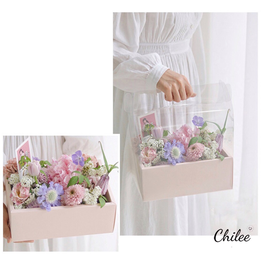 Túi hộp cắm hoa, quà tặng mica Hàn Quốc kiểu mới (set 5c) | BigBuy360 - bigbuy360.vn