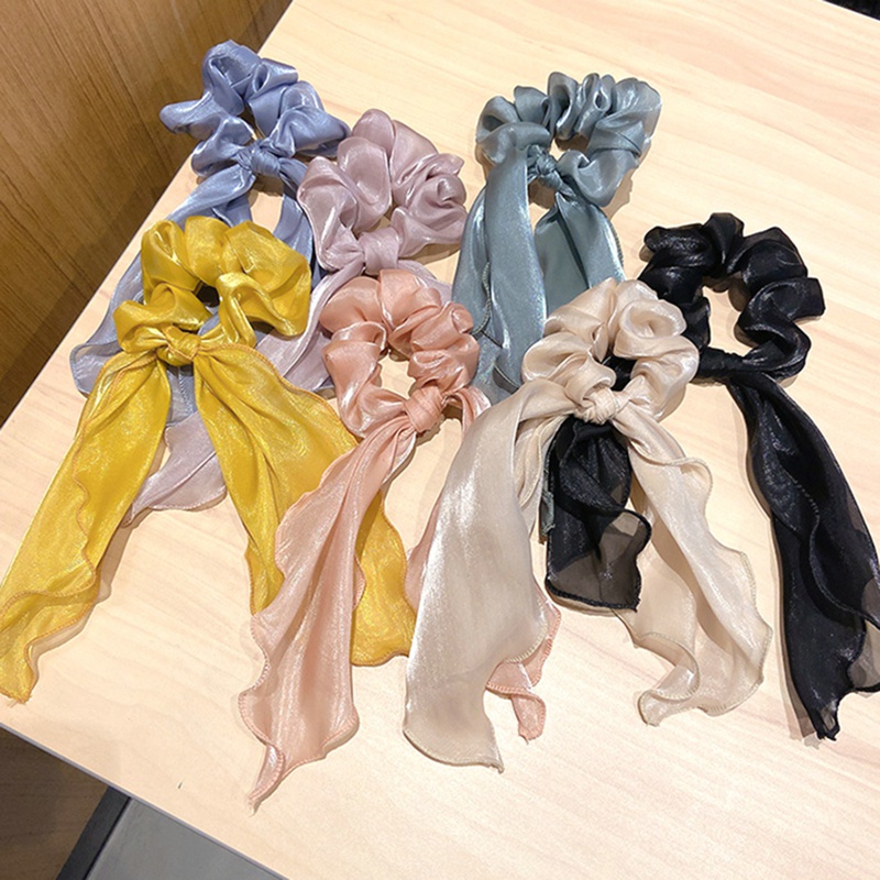 Dây Cột Tóc Ruy Băng Co Giãn Màu Trơn Thắt Nơ Xinh Xắn Thời Trang Cho Nữ dreamdiary