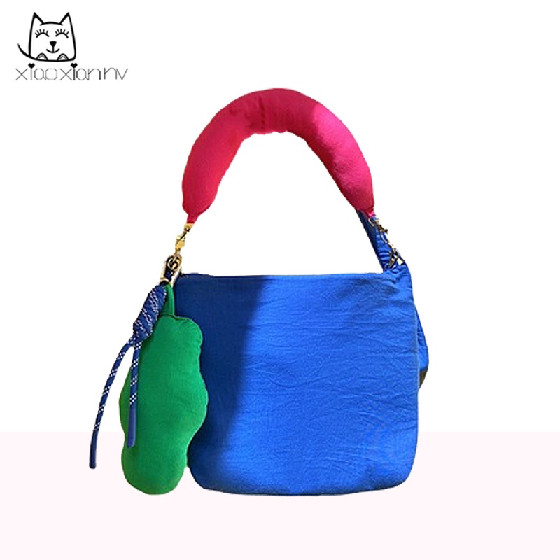 Túi Đeo Vai Phủ Lông Mềm Thêu Họa Tiết Dễ Thương Thời Trang Thu Đông Cho Nữ 2022