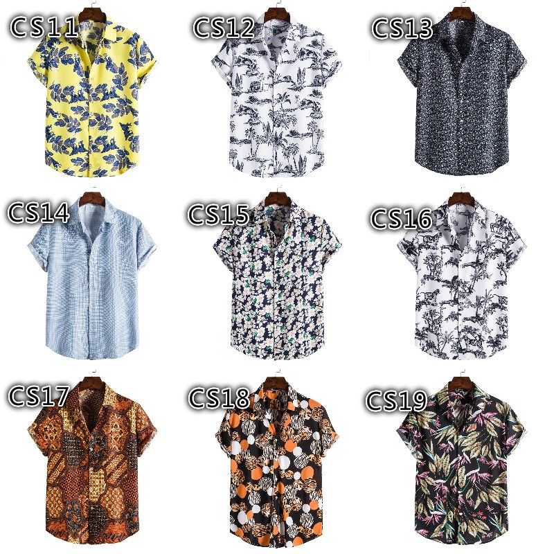 Áo sơ mi ngắn tay in họa tiết trẻ trung thời trang cho nam | BigBuy360 - bigbuy360.vn