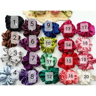 Buộc tóc scrunchies /giá sỉ/ buộc tóc lụa bóng nhiều màu