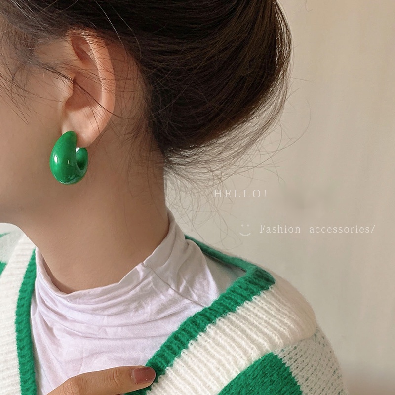 Set 3 Khuyên Tai Nhựa Thời Trang Hàn Cho Nữ