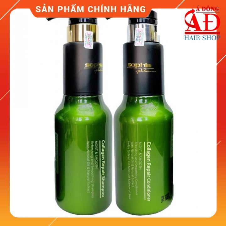 [Chính hãng] Cặp dầu gội xả Sophia Platinum Collagen Repair phục hồi tóc Hàn Quốc 500ml