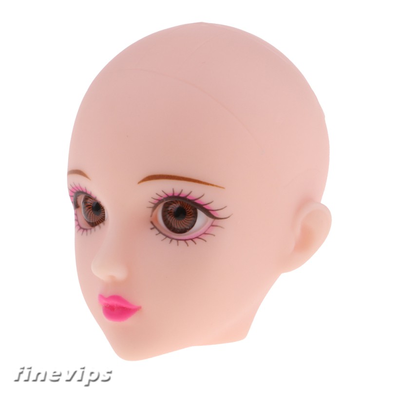 Ball-Jointed Doll Girl Head with Black Eyes for 1/6 BJD Doll Body Parts Accs