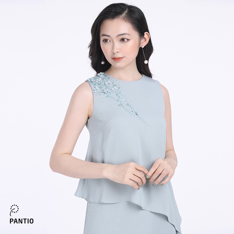 Đầm công sở chất liệu Chiffon, dáng suông không tay - FDC32525 - PANTIO