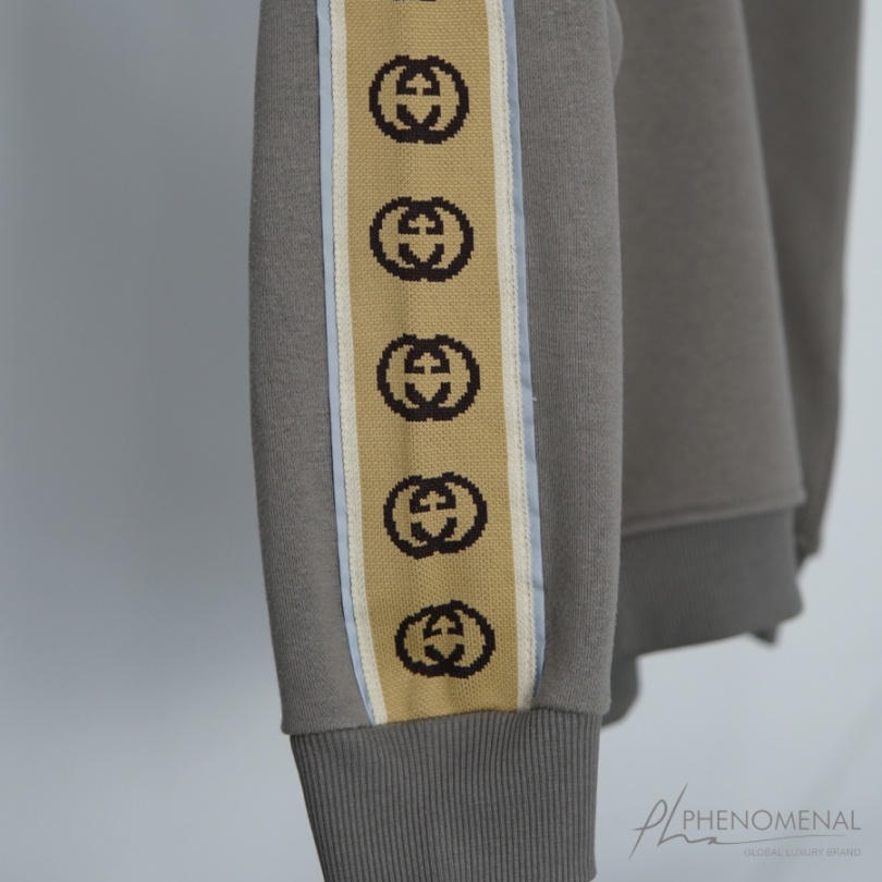 ÁO HOODIE GUCCI INTERLOCKER G STRIPE , HOODIE PHẢN QUANG TAY NAM NỮ UNISEX