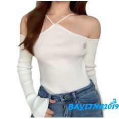 Áo Len Tay Dài Trễ Vai Thời Trang Quyến Rũ Dành Cho Nữ