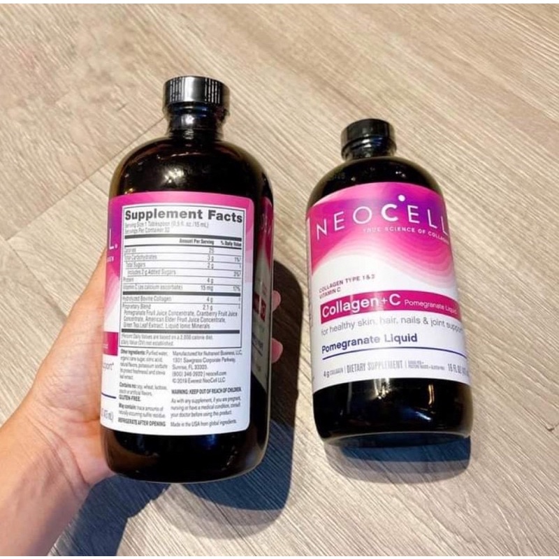 Collagen Neocell + C Dạng Nước Uống Pomegranate 4000mg 16oz 473ml