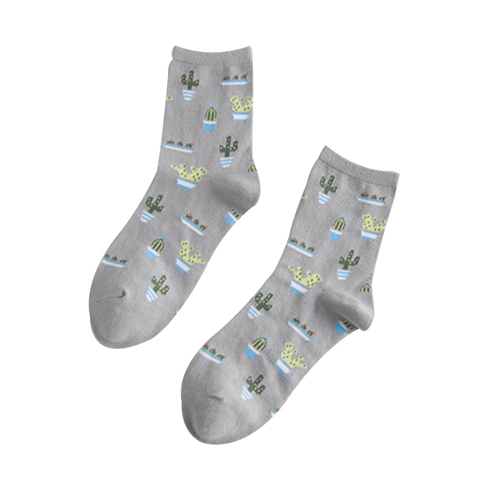 1 Đôi Vớ Họa Tiết Cây Xương Rồng Thời Trang Thu Đông Cho Nữ