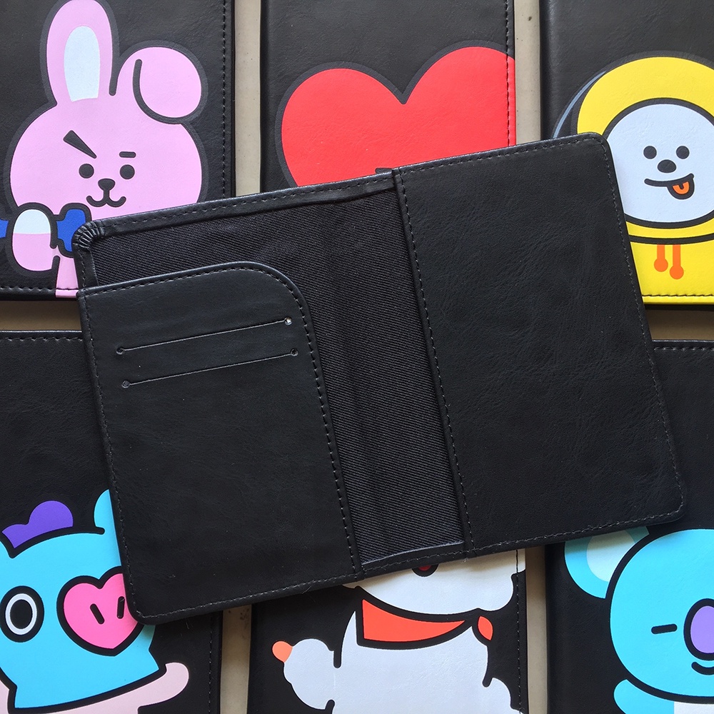 Ví Đựng Hộ Chiếu Họa Tiết Hoạt Hình BT21 Xinh Xắn