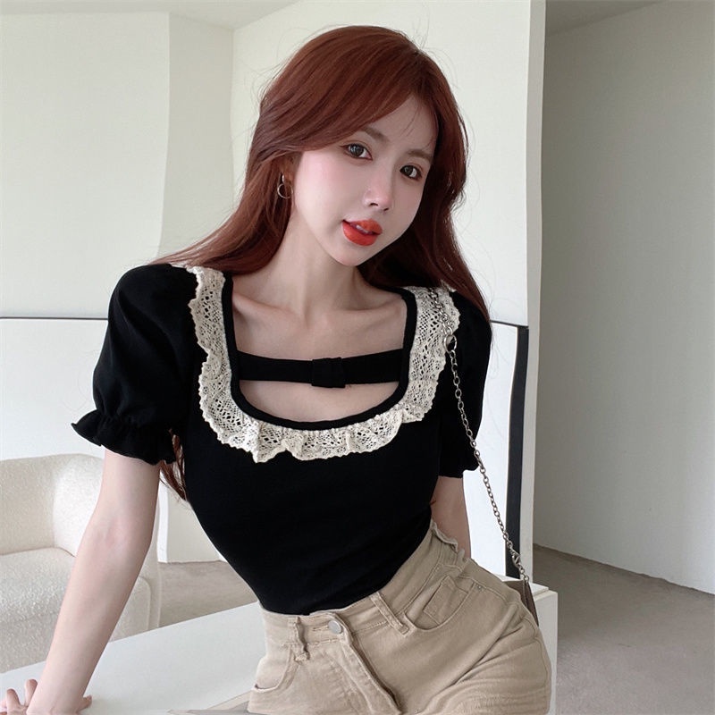 Áo Phối Ren Thời Trang Mùa Hè Pháp Dành Cho Nữ