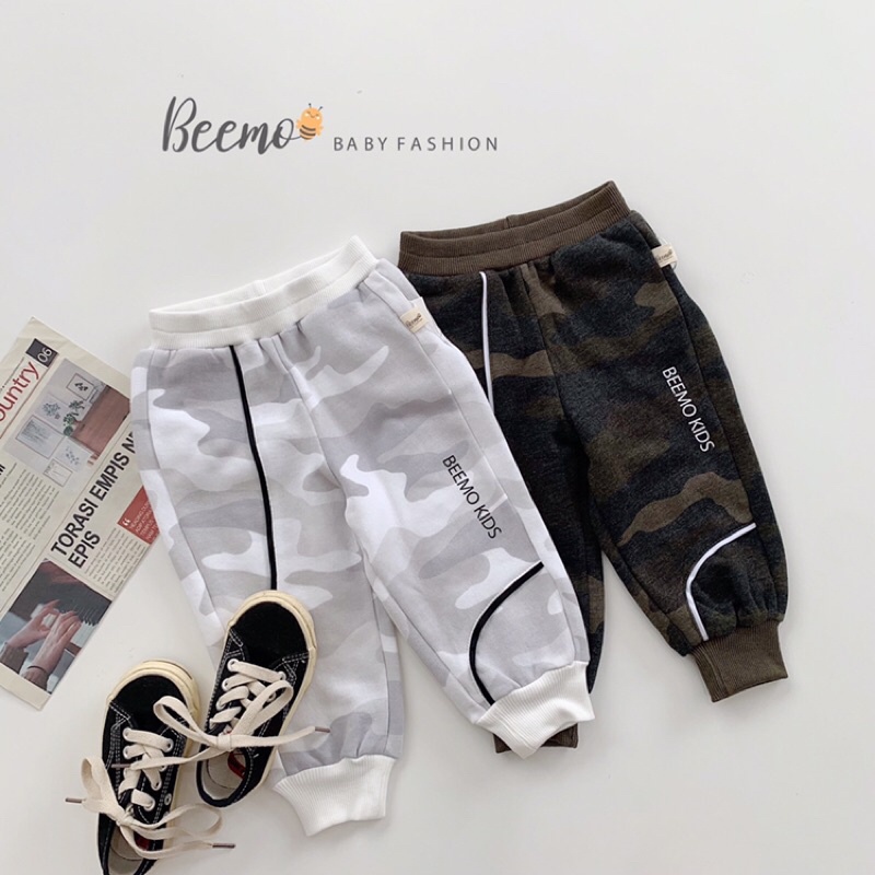 Quần jogger nỉ Beemo phong cách thể thao bé trai size 9-23kg