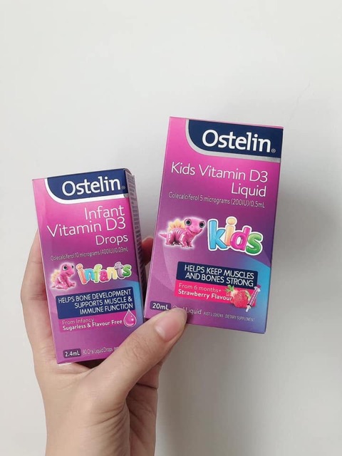 Siro bổ sung Vitamin D3 cho trẻ Ostelin Vitamin D3 Kids Liquid 20ml Úc - Guu