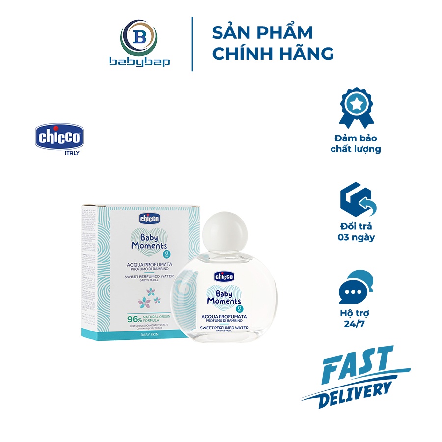 Nước Hoa Hương Tự Nhiên Chicco 0M+ 100ml Hương Thơm Nhẹ Nhàng Và Tự Nhiên