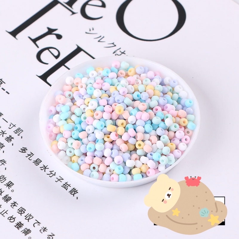 Hạt cườm mờ xâu vòng handmade, hạt cườm mix màu ,hạt gạo xâu vòng tay , vòng chân diy handmade