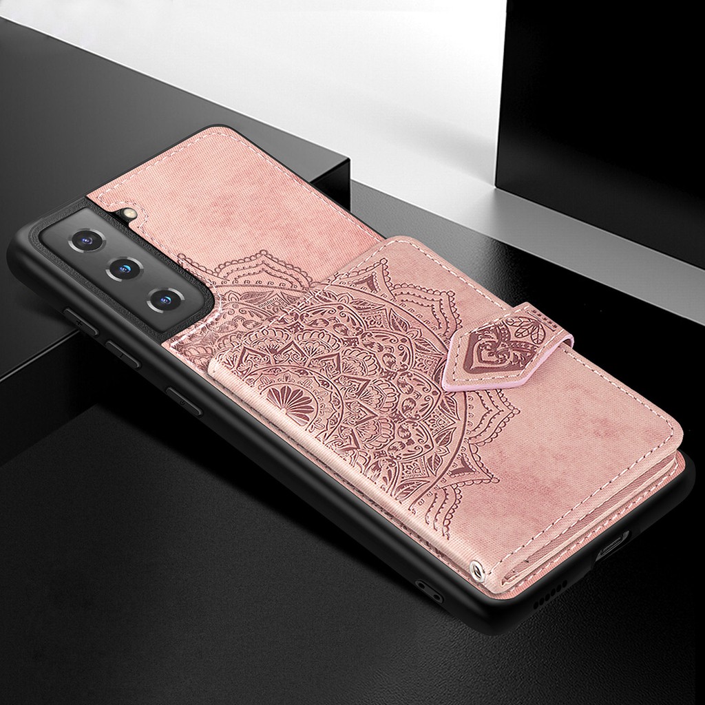 Ốp Lưng Da Nắp Gập Thời Trang Có Ngăn Ví Đựng Thẻ Tín Dụng Cho Samsung Galaxy S21 | BigBuy360 - bigbuy360.vn