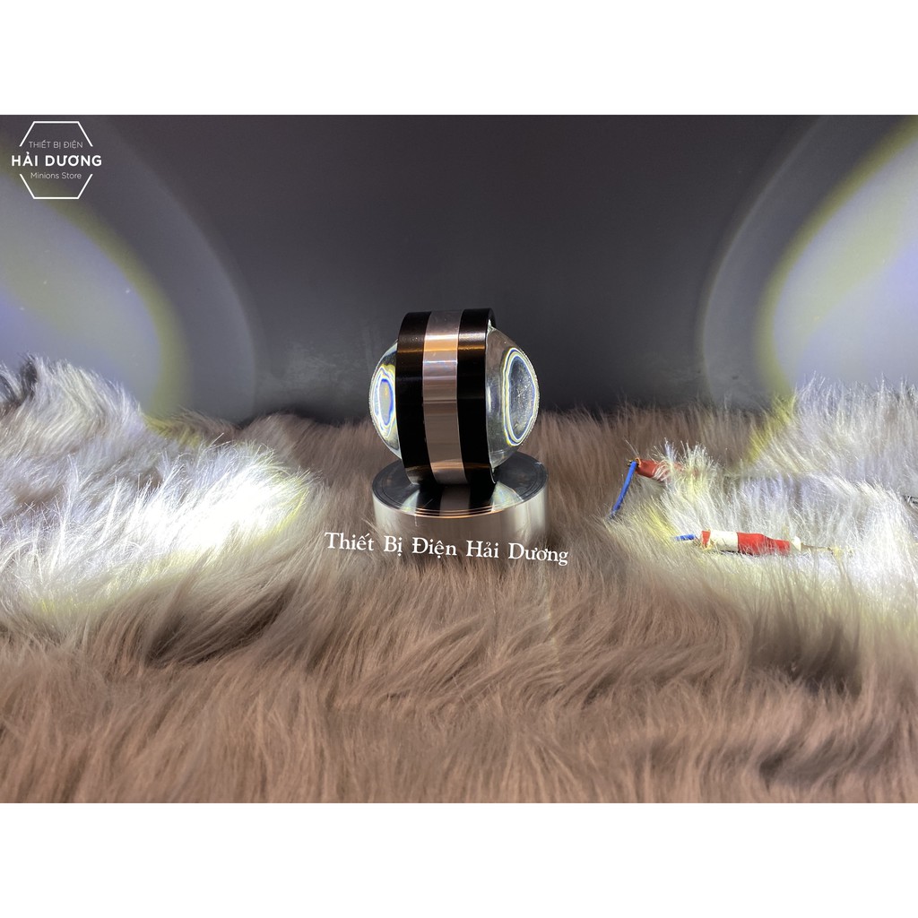 Đèn Gắn Tường Pha Lê Thủy Tinh 2 Đầu 6w Chống Nước - Ánh Sáng Trắng - Vàng - Siêu Sáng - Siêu Tiết Kiệm Điện T09