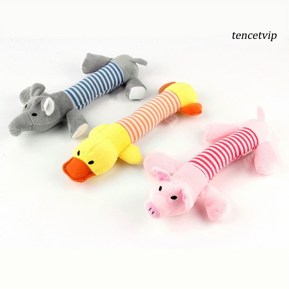 [Vip]Pet Puppy Chew Squeaker Squeaky Plush Sound Piggy Elephant Duck Ball Dog Toys