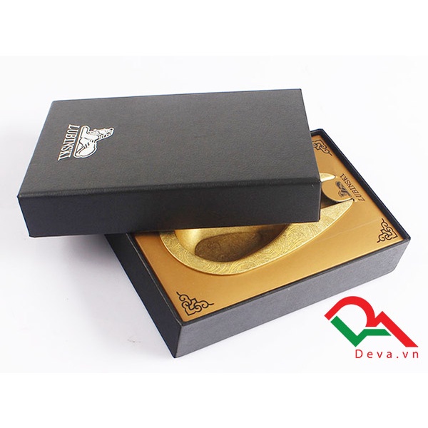 { HÀNG CHÍNH HÃNG } Gạt Tàn Kim Loại Lubinski LB-065 Cao Cấp Họa Tiết Hoa Văn Sang Trọng