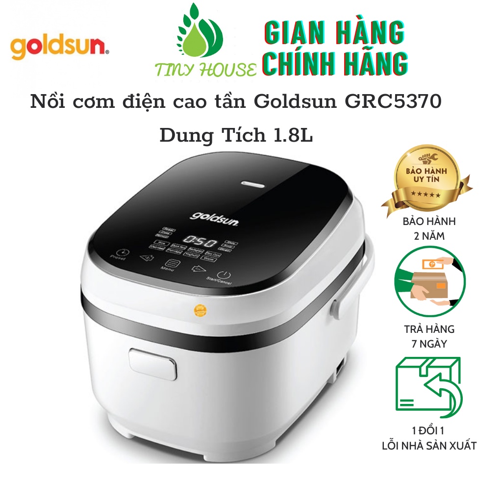 Nồi Cơm, Nồi cơm điện cao tần Goldsun 1,8L 1800W GRC5370 bảo hành 12 tháng