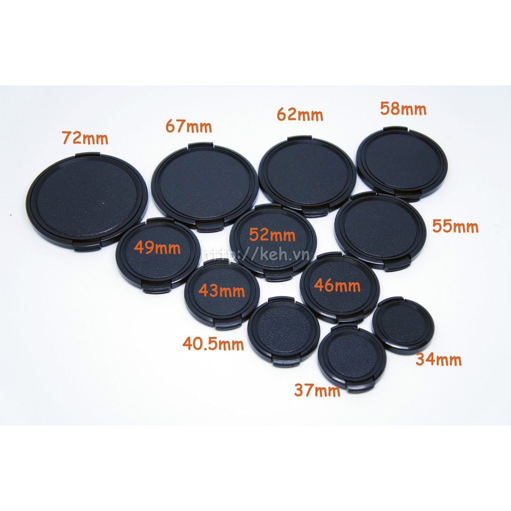 Nắp / cap trước lens không nhãn bấm cạnh 72 67 62 58 55 52 49 46 43 40.5 37 34mm