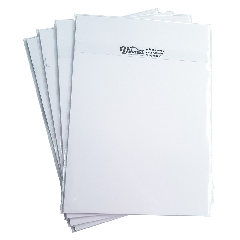 Giấy Roki A3 vẽ chì màu chuyên dụng - Định lượng 200gsm