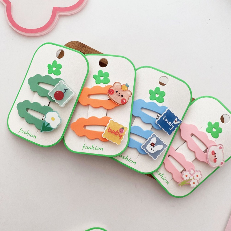 Set 2 Kẹp Tóc Hình Đám Mây Hoạt Hình Màu Kẹo Ngọt Phong Cách Hàn Quốc Cho Bé Gái