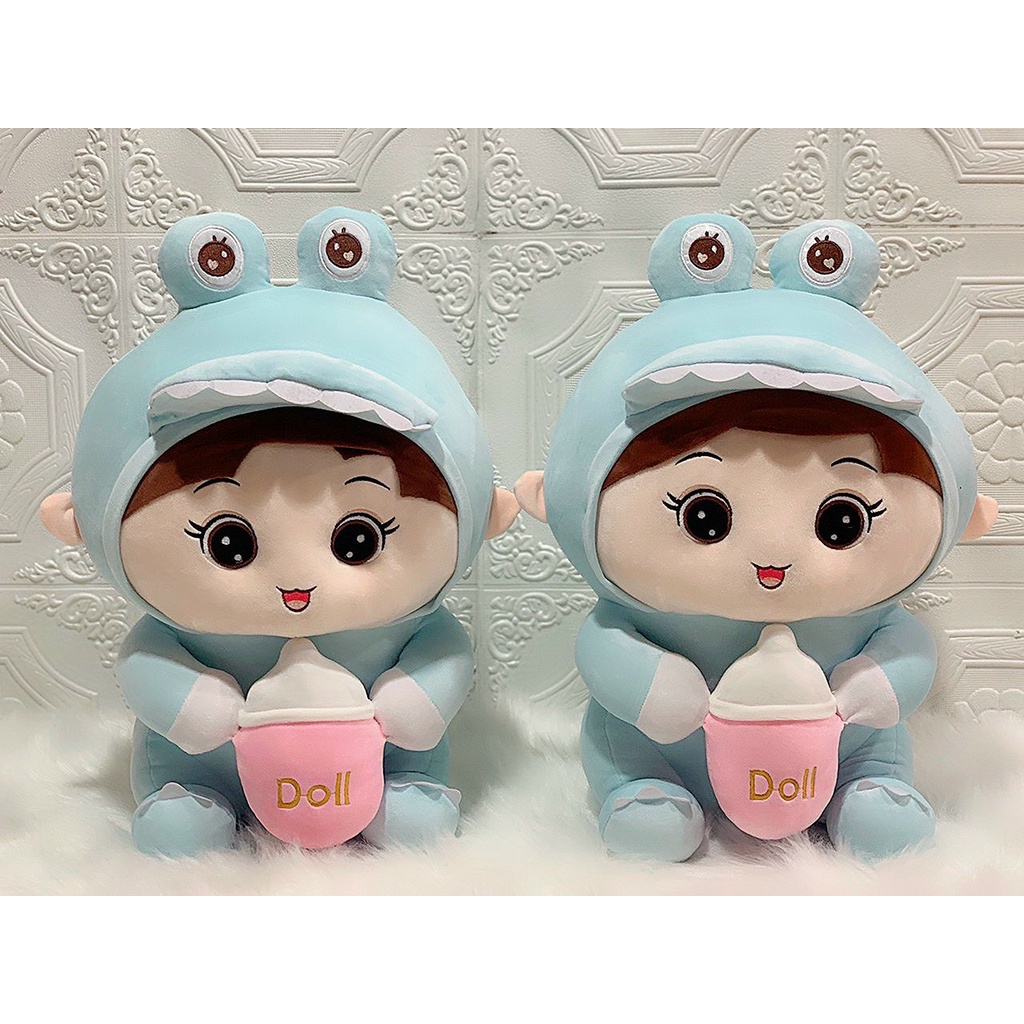 gấu bông em bé ôm bình sữa, gấu bông em bé doll, gấu bông quà tặng, gấu bông cao cấp, gấu bông ship hỏa tốc