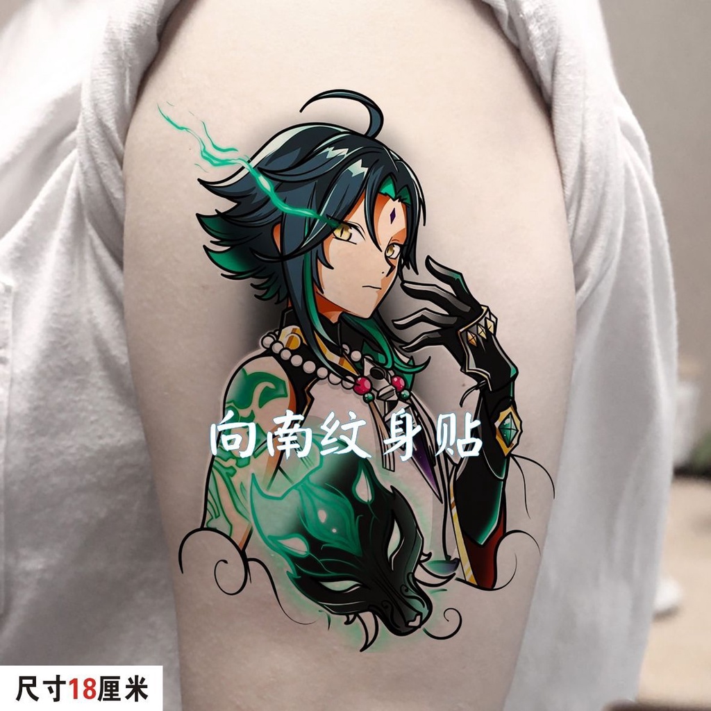 Hình xăm dán Genshin 18cm trán và lông mày COS không thấm nước Anime Con Xiao Raiden Shogun Klee DIY tùy chỉnh OZHB 2909