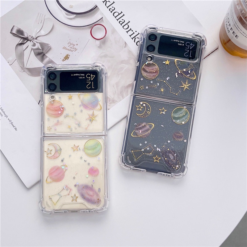 Ốp Điện Thoại Epoxy Chống Sốc Họa Tiết Hoa Bướm Lấp Lánh Cho Samsung Galaxy Z Flip 4 Z Flip 3 5G Z Flip 4 Zflip3 Samsung Z Flip4 Z Flip 3