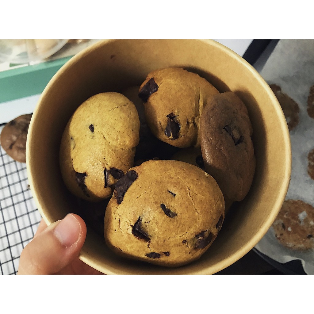 Bánh bánh giảm cân Cookie chocolate chips nguyên cám 500gr cho người ăn kiêng không đường | BigBuy360 - bigbuy360.vn