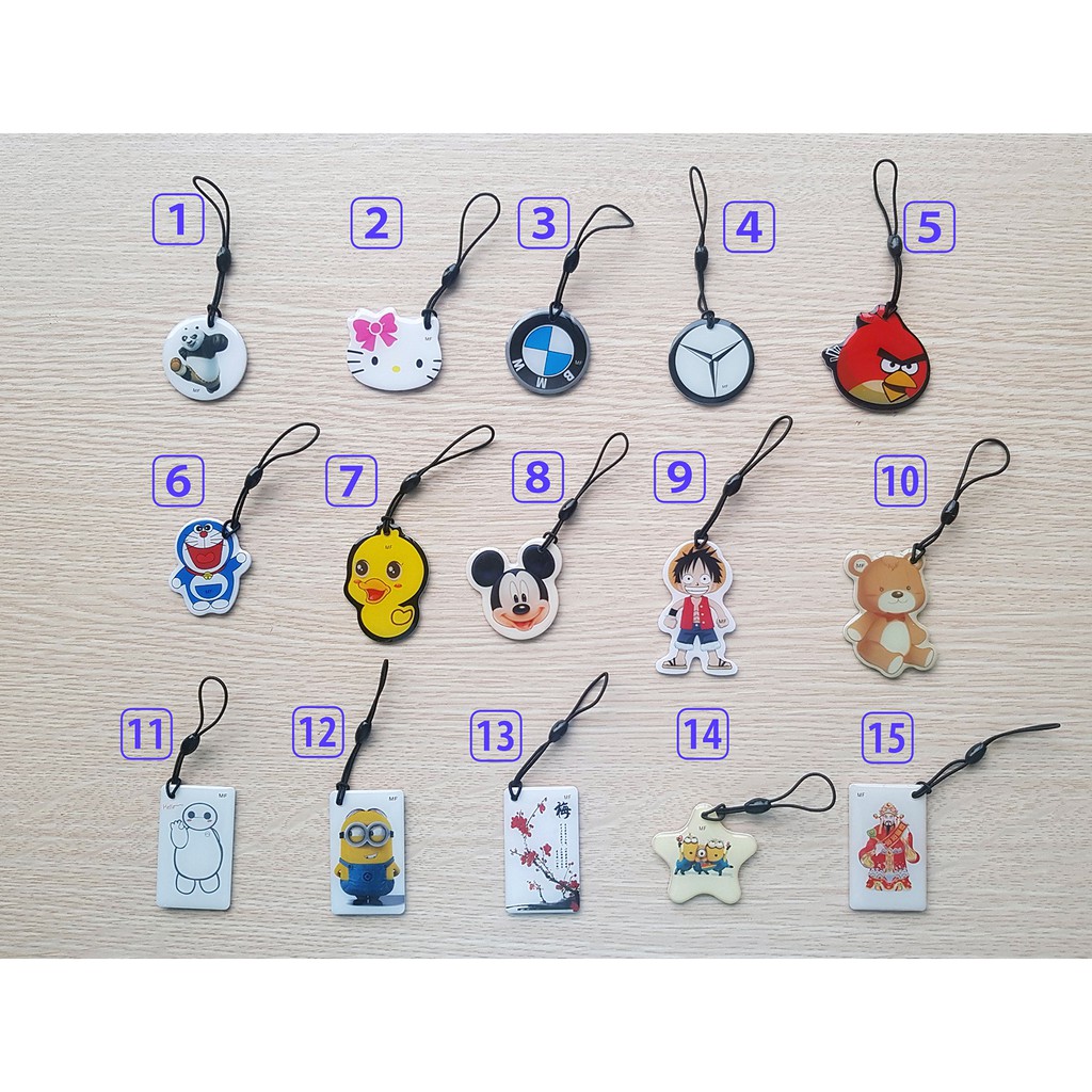Thẻ cảm ứng từ thang máy, khóa cửa thông minh chuẩn NFC hình móc khóa cute .