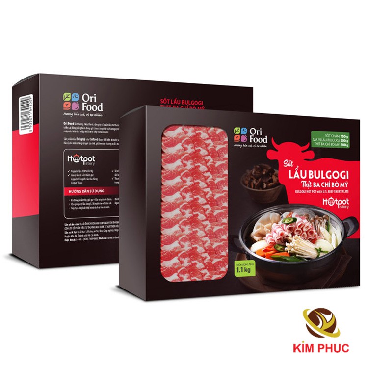 Combo Sốt lẩu Bulgogi & thịt ba chỉ bò Mỹ Hotpot Story OriFood - 1.1kg