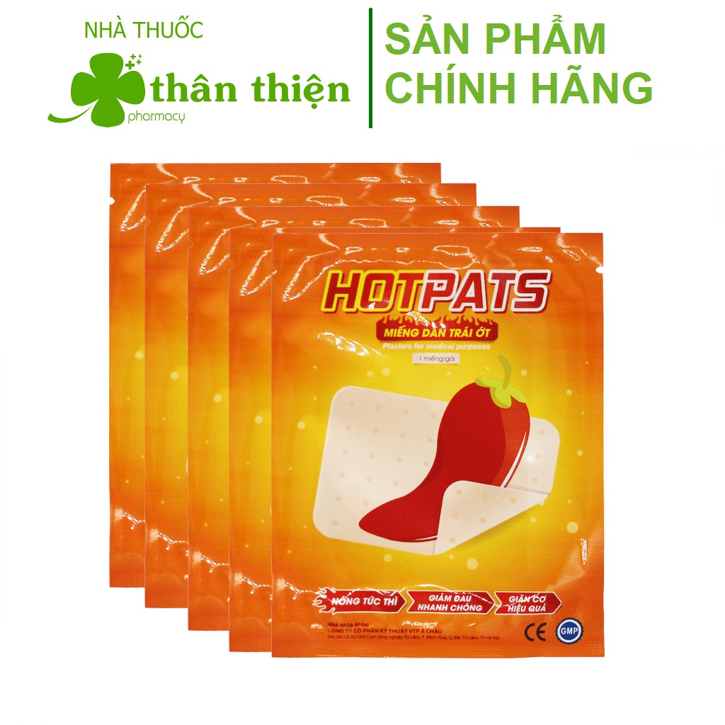 Miếng dán trái ớt Hotpats hỗ trợ giảm đau cơ, đau vai, giảm sưng bầm tím tác dụng trong 12h (7 miếng)