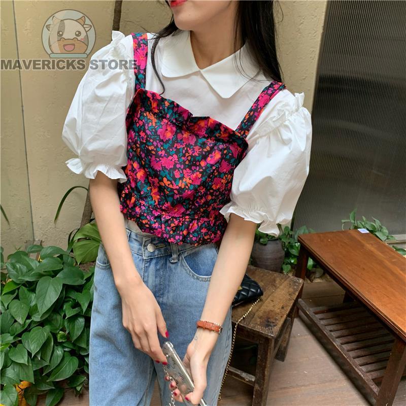 Áo Hai Dây Họa Tiết Hoa Thời Trang Mùa Hè Hàn Quốc