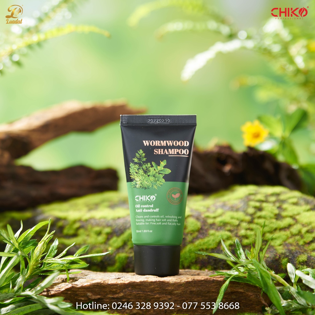 Dầu gội chiết xuất dược liệu nhân sâm, ngải cứu CHIKO sạch da đầu, ngăn ngừa rụng tóc 50ml 500ml