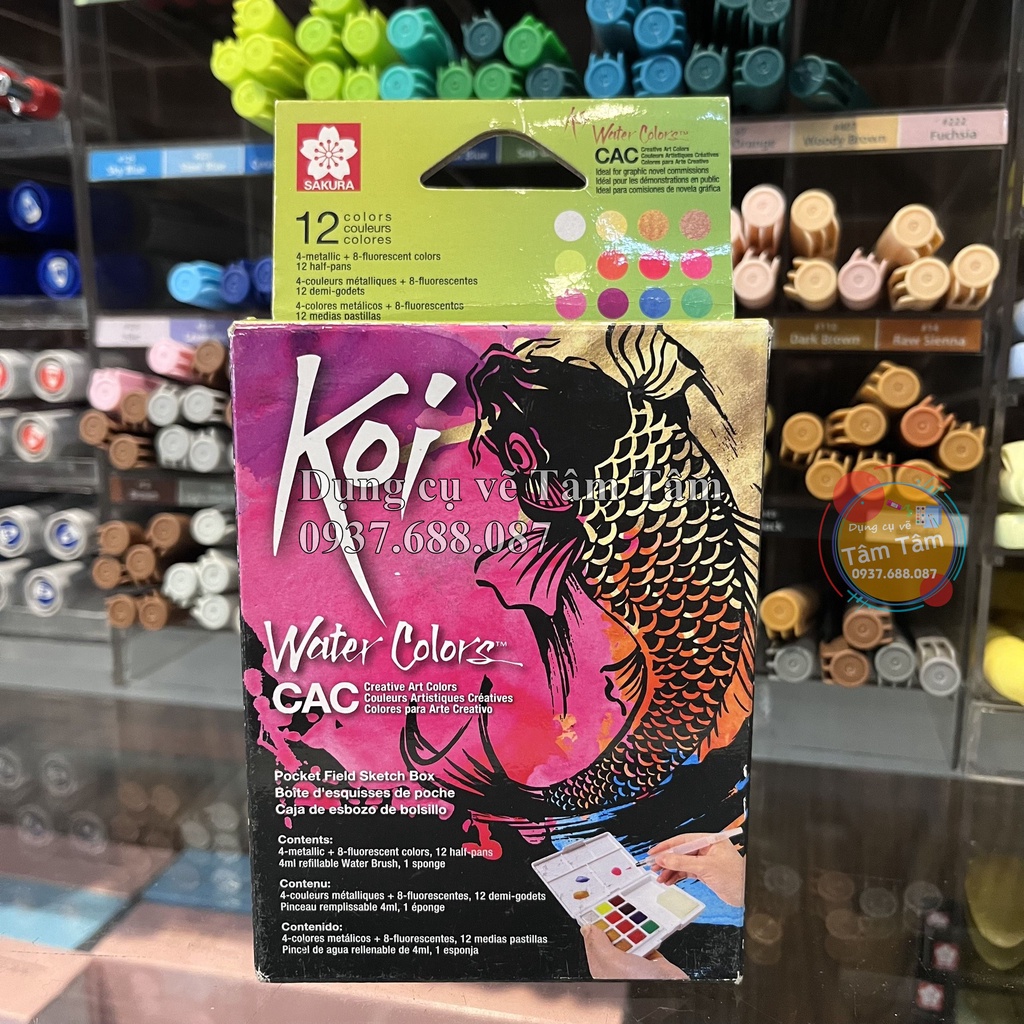 [ TÂM TÂM ]-Màu Nước Nhũ Ánh Kim 12/24 Màu SAKURA Water Color