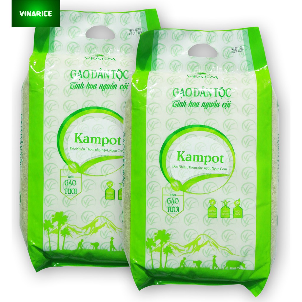 Gạo đặc sản Campuchia Kampot 5KG - Gạo còn cám - Thơm ngon đặc biệt