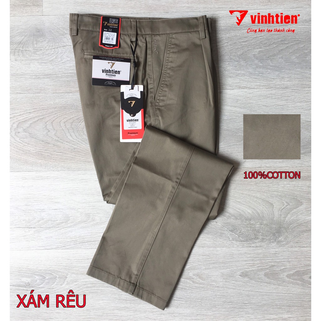 Quần kaki 1Ly Vĩnh Tiến 100% Cotton Dành Cho Trung Niên KK565