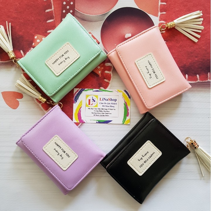 FreeShip Ví Nữ Mini Happy For You, Ví Ngắn Dễ Thương, Xinh Xắn 102 | BigBuy360 - bigbuy360.vn